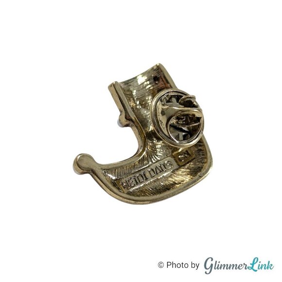 Heidi Daus Christmas Holiday Stocking Enamel Crystal Unisex Tie Tack Pin - Picture 5 of 6